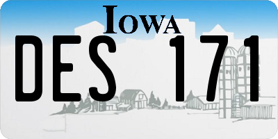 IA license plate DES171
