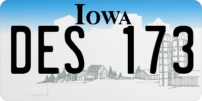 IA license plate DES173