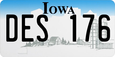 IA license plate DES176