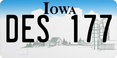 IA license plate DES177