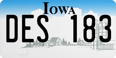 IA license plate DES183