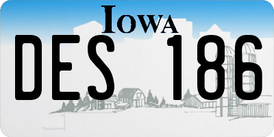 IA license plate DES186