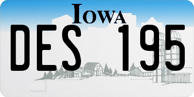 IA license plate DES195