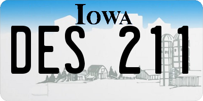 IA license plate DES211