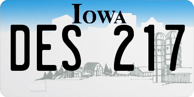 IA license plate DES217