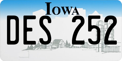 IA license plate DES252