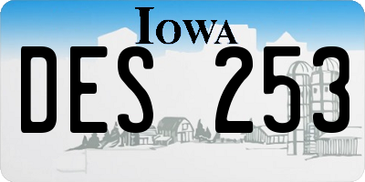 IA license plate DES253