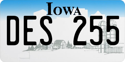 IA license plate DES255