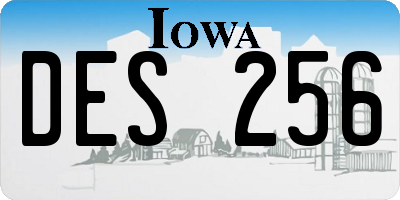 IA license plate DES256