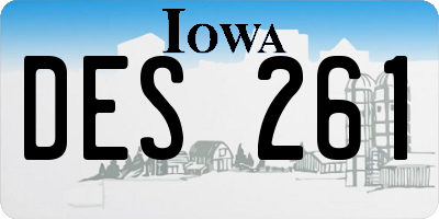 IA license plate DES261