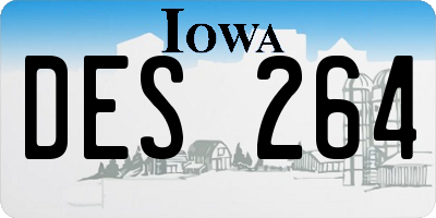 IA license plate DES264