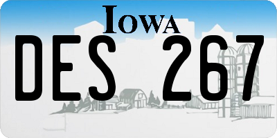IA license plate DES267