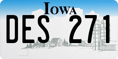 IA license plate DES271