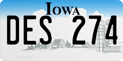 IA license plate DES274