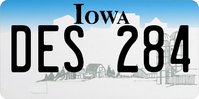 IA license plate DES284
