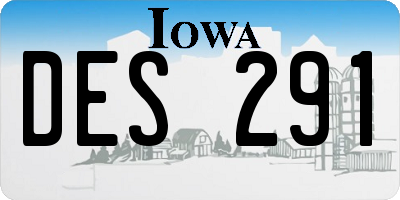 IA license plate DES291