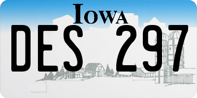 IA license plate DES297