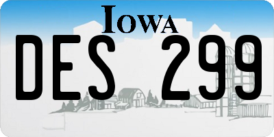 IA license plate DES299