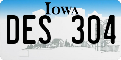 IA license plate DES304