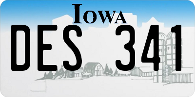 IA license plate DES341