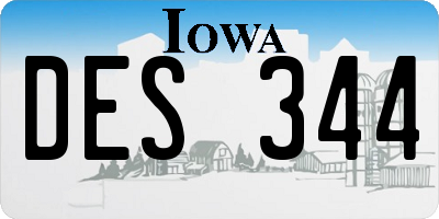 IA license plate DES344