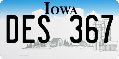 IA license plate DES367