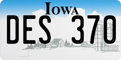 IA license plate DES370