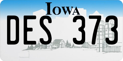 IA license plate DES373