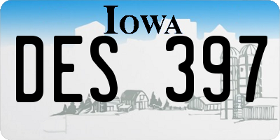 IA license plate DES397