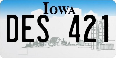 IA license plate DES421