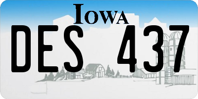 IA license plate DES437