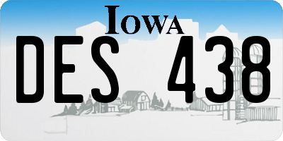 IA license plate DES438