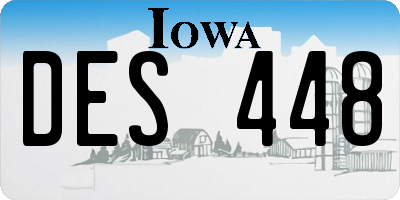 IA license plate DES448