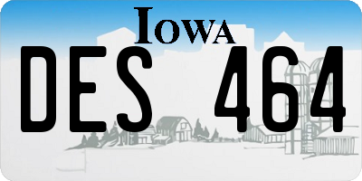 IA license plate DES464
