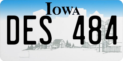 IA license plate DES484