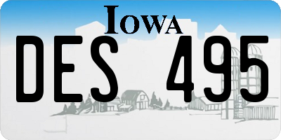 IA license plate DES495