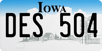 IA license plate DES504
