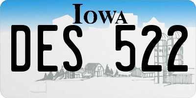 IA license plate DES522