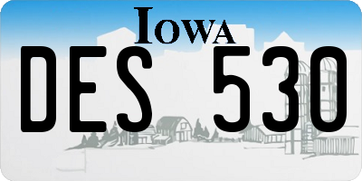 IA license plate DES530