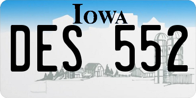 IA license plate DES552