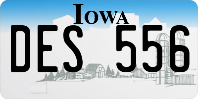 IA license plate DES556