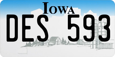 IA license plate DES593