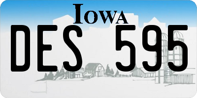 IA license plate DES595