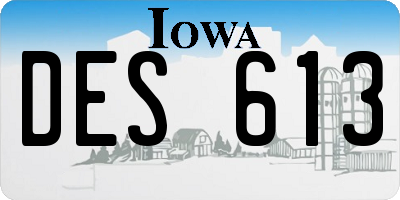 IA license plate DES613