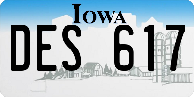 IA license plate DES617