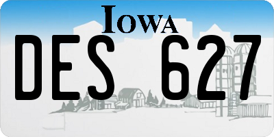 IA license plate DES627