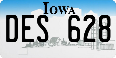 IA license plate DES628