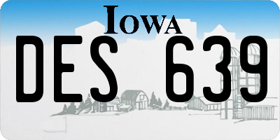 IA license plate DES639