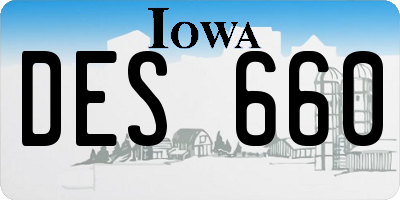 IA license plate DES660