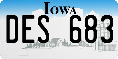 IA license plate DES683